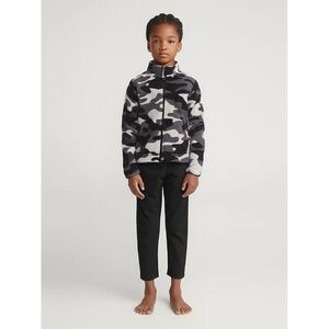 Eddie Bauer Fleece Jacket Kids Size M 10/12 Grey Camo Outdoor‎ Full-Zip Warm